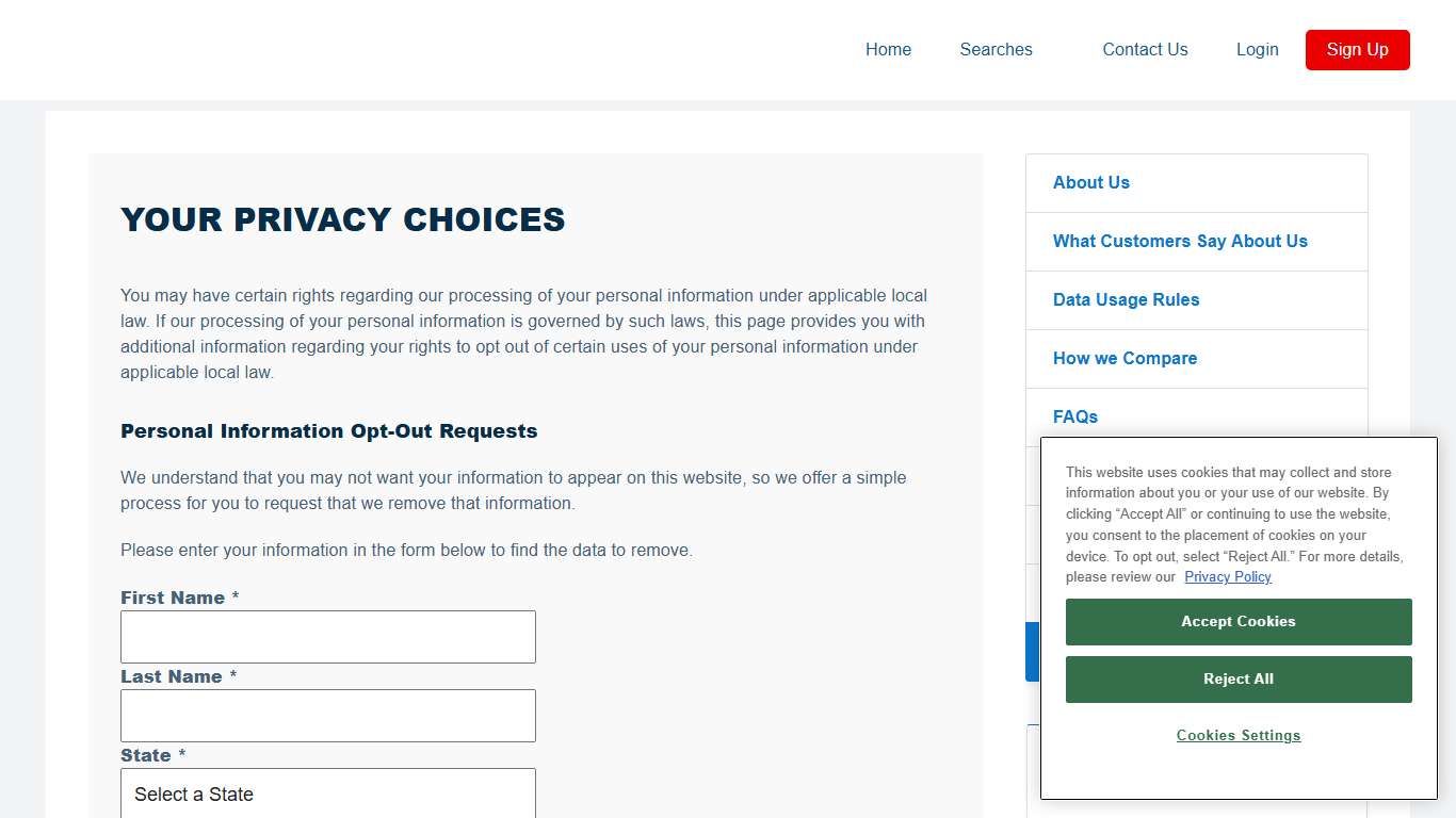 Opt Out - InfoTracer.com